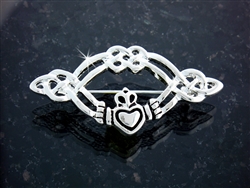 Pewter Claddagh and Celtic Knot Pin (#JPEW5505)