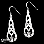 Sterling Silver Celtic Knot & Claddagh Earrings (#Q1151E)