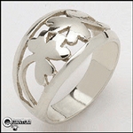 Stainless Steel Double Shamrock Ring (#S31)