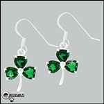 316 L Stainless Steel Emerald Green Shamrock  Earrings (#S38)