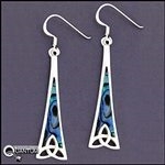 316 L Stainless Steel Trinity Tower Earrings with Abalone(s66)