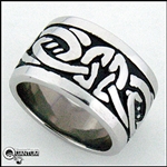 316L Stainless Steel Celtic Knot Wide Band Ring (#S8)