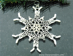 Pewter Hockey SnowWondersÂ® Snowflake Ornament/Pendant (#SW5449)