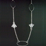 Pewter Long Elegant Trinity Necklace (#JPEW6057)