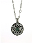 Pewter Celtic Knot & Jade Diffuser Pendant 24" Chain (#PEW8010)