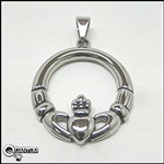 Stainless Steel Claddagh Pendant (#S27)