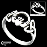Sterling Silver Claddagh & Trinity Knot Ring (#BQ513)