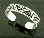 Pewter Celtic Geometric Design Cuff Bracelet (#JPEW5226)