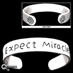 Pewter Celtic Love Knot "Expect Miracles" Cuff Bracelet (#JPEW5580)