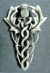 Pewter Scottish Thistle and Knotwork Kilt Pin (#JPEW5966)