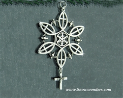 Pewter Christian Christmas SnowWondersÂ® Snowflake Ornament (#SW5149)