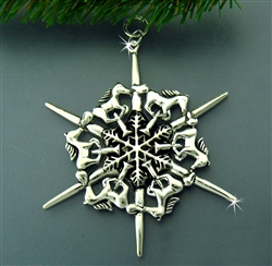 Pewter Horse SnowWondersÂ® Snowflake Ornament/Pendant (#SW5171)