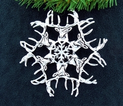 Pewter Deer SnowWondersÂ® Snowflake Ornament/Pendant (#SW5450)