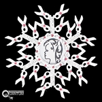 Pewter Ribbons of Hope CZ  Photo Insert SnowWondersÂ® Snowflake (#SW5569)