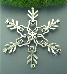 Pewter Guitar SnowWondersÂ® Snowflake Ornament/Pendant (#SW5621)