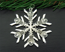 Pewter Basketball SnowWondersÂ® Snowflake Ornament/Pendant (#SW5785)